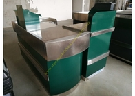 Stable Retail Metal Cashier Checkout Counter Dark Green Floor Standing